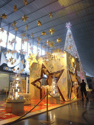 Ferrero Rocher stand and christmas tree in the Roma Termini railway station