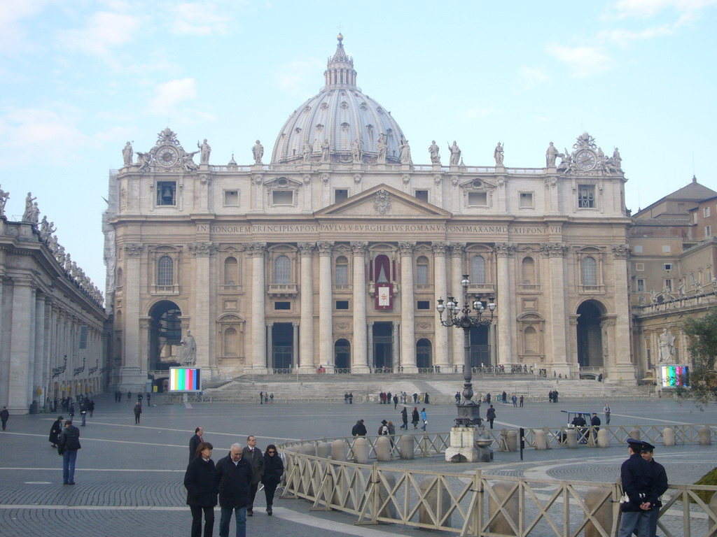Saint Peter`s Square with St. Peter`s Basilica