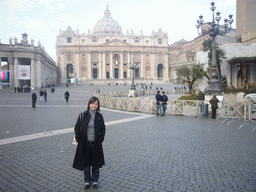 Miaomiao at Saint Peter`s Square, with St. Peter`s Basilica