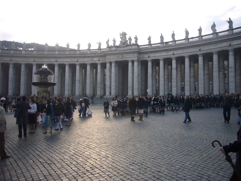 Saint Peter`s Square, with the North fountain