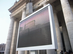 Big television screen at the North side of Saint Peter`s Square
