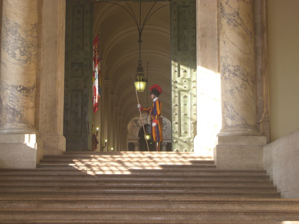 Papal Swiss Guard at one of the entrances of the Vatican