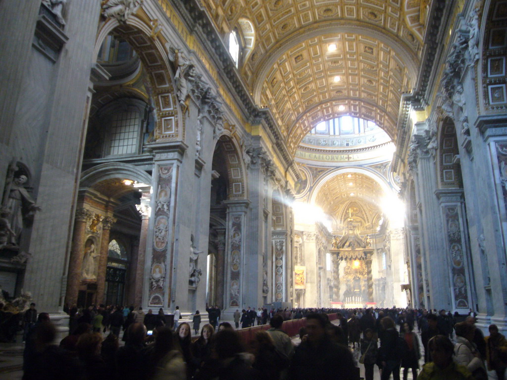 The nave of St. Peter`s Basilica