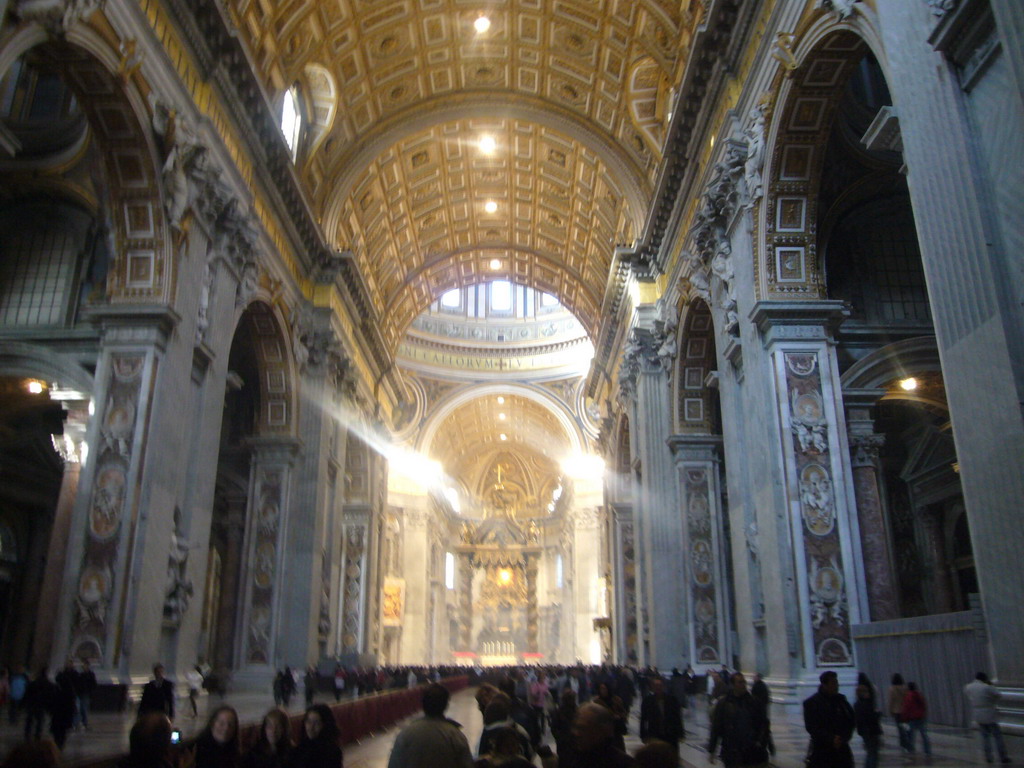 The nave of St. Peter`s Basilica