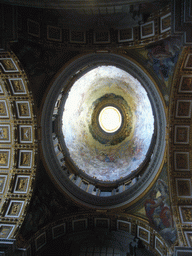 The dome of St. Peter`s Basilica, from below
