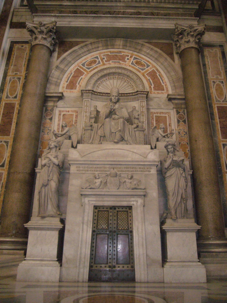 The Monument to Pope Pius VII, inside St. Peter`s Basilica