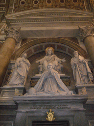 The Monument to Pope Pius VIII, with the entrance to the Sacristy and Treasury, inside St. Peter`s Basilica