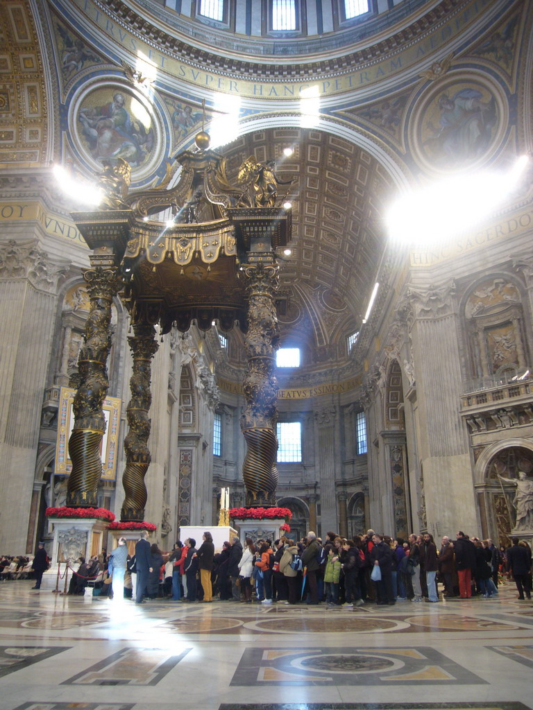 The Papal Altar and Baldacchino in the crossing of St. Peter`s Basilica