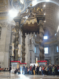 The Papal Altar and Baldacchino in the crossing of St. Peter`s Basilica