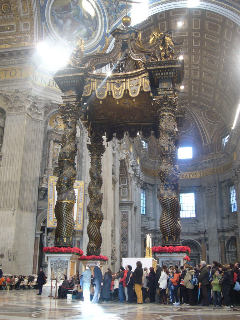 The Papal Altar and Baldacchino in the crossing of St. Peter`s Basilica