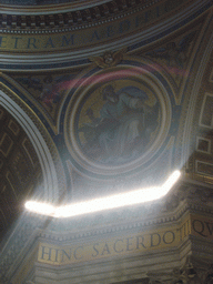 Mosaic at the bottom of the Dome of St. Peter`s Basilica