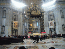 The Papal Altar and Baldacchino in the crossing of St. Peter`s Basilica