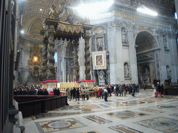 The crossing of St. Peter`s Basilica, with the Papal Altar and Baldacchino