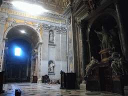The right transept of St. Peter`s Basilica, with the Monument to Benedict XIV