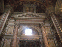 Wall with two windows, inside St. Peter`s Basilica
