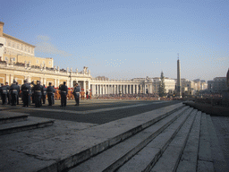 Orchestra and Papal Swiss Guards at Saint Peter`s Square, right before the Christmas celebrations