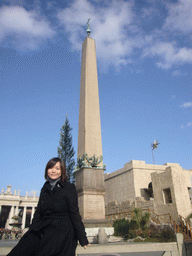 Miaomiao at the Vatican Obelisk at Saint Peter`s Square, right after the Christmas celebrations