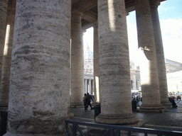 The south gallery and the Dome of St. Peter`s Basilica