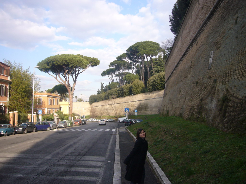 Miaomiao at the south wall of Vatican City