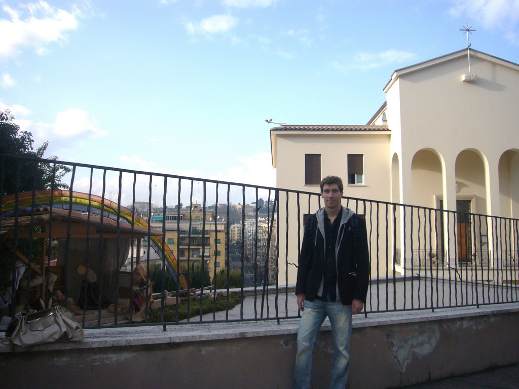 Tim at the Nativity of Jesus along the Viale Vaticano street