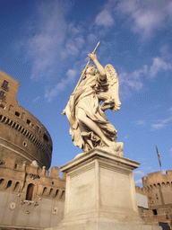 Statue `The Angel with the Lance` at the Ponte Sant`Angelo bridge