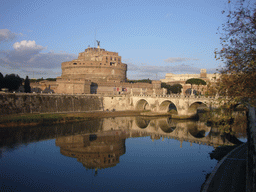 The Ponte Sant`Angelo bridge, the Tiber river and the Castel Sant`Angelo