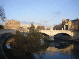The Ponte Vittorio Emanuele II bridge, the Tiber river and the Castel Sant`Angelo