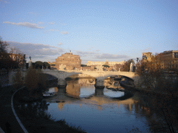 The Ponte Vittorio Emanuele II bridge, the Tiber river and the Castel Sant`Angelo