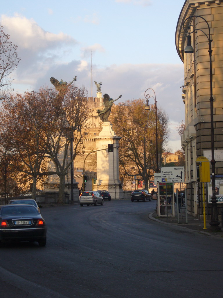 The southeast side of the Ponte Vittorio Emanuele II bridge and the Castel Sant`Angelo