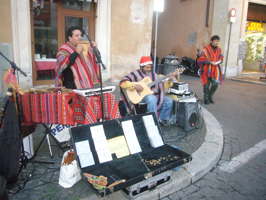 Pan flute players at the Piazza Navona