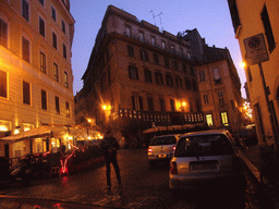 The Via di Santi Chiara street and Via Monterone street, by night