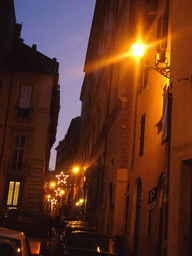 The Via Monterone street, by night