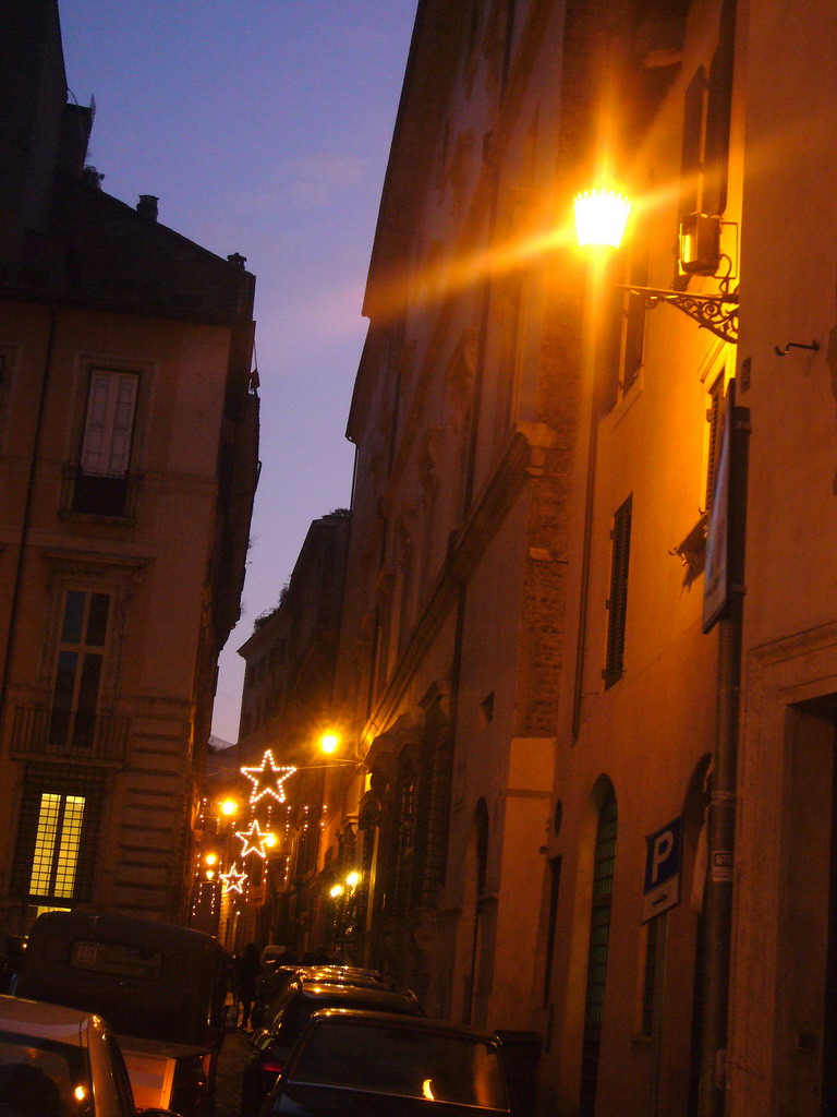 The Via Monterone street, by night