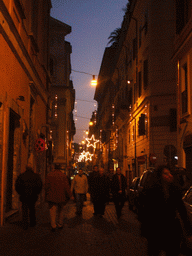 The Via di Santi Chiara street, by night