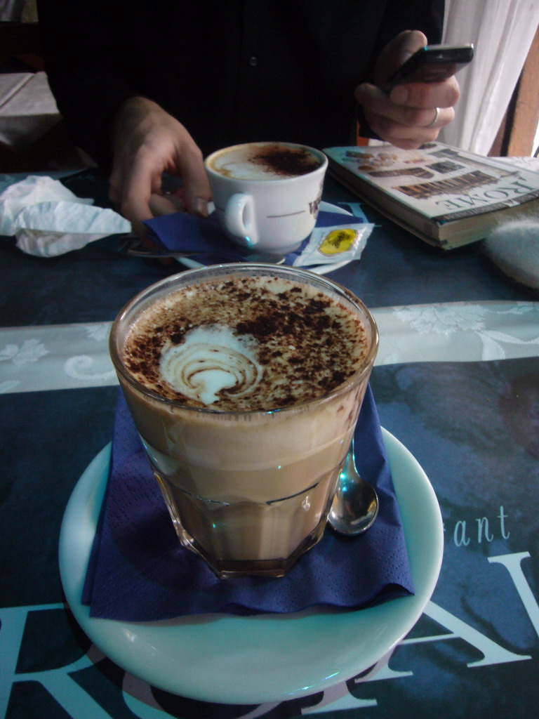 Coffee in a restaurant near the Colosseum