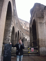 Tim with audio guide on level 0 of the Colosseum