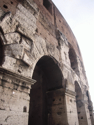 The top outer wall of the Colosseum