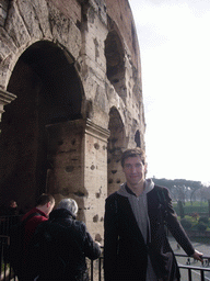 Tim at the top outer wall of the Colosseum