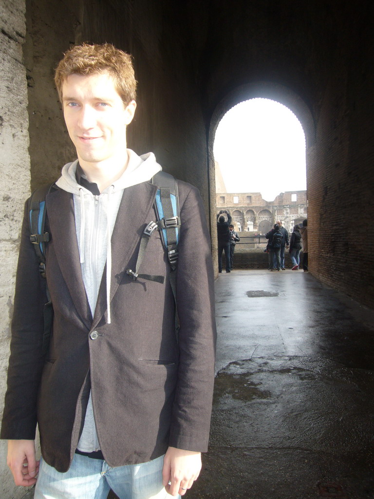 Tim at a passage on level 1 of the Colosseum