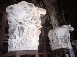 Part of columns, in the museum at level 1 of the Colosseum