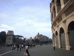 Miaomiao at the Colosseum, the Arch of Constantine, the Temple of Venus and Roma, the Via Sacra and the Arch of Titus at the Forum Romanum