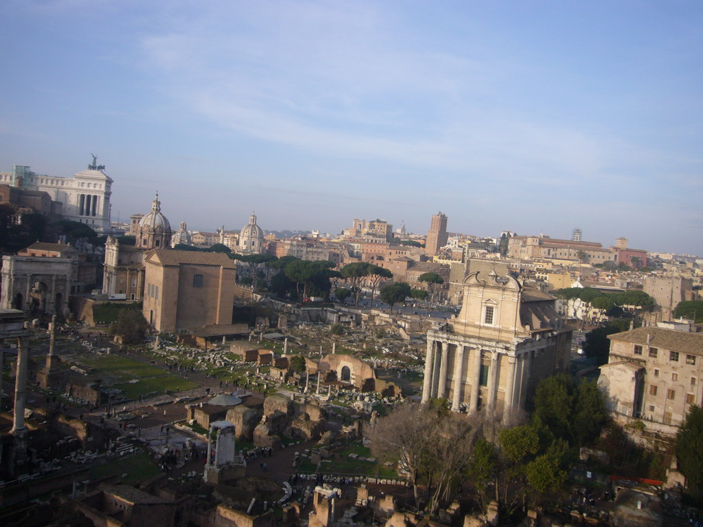 View on the Forum Romanum and the Monument to Vittorio Emanuele II, from the Palatine Hill