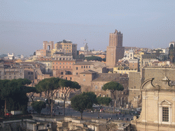 The Torre delle Milizie tower and Trajan`s Market, from the Palatine Hill