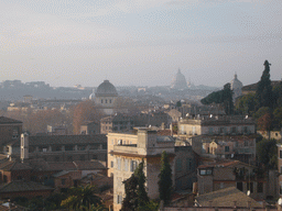 View on St. Peter`s Basilica and other churches from the Palatine Hill