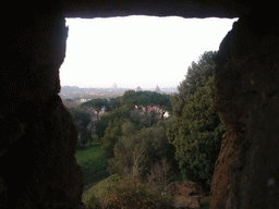 View on St. Peter`s Basilica and other churches from the Palatine Hill