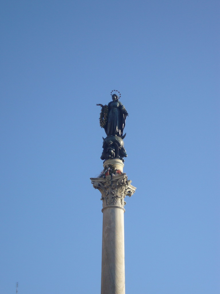 The Column Of The Immaculate Conception at the Piazza di Spagna square