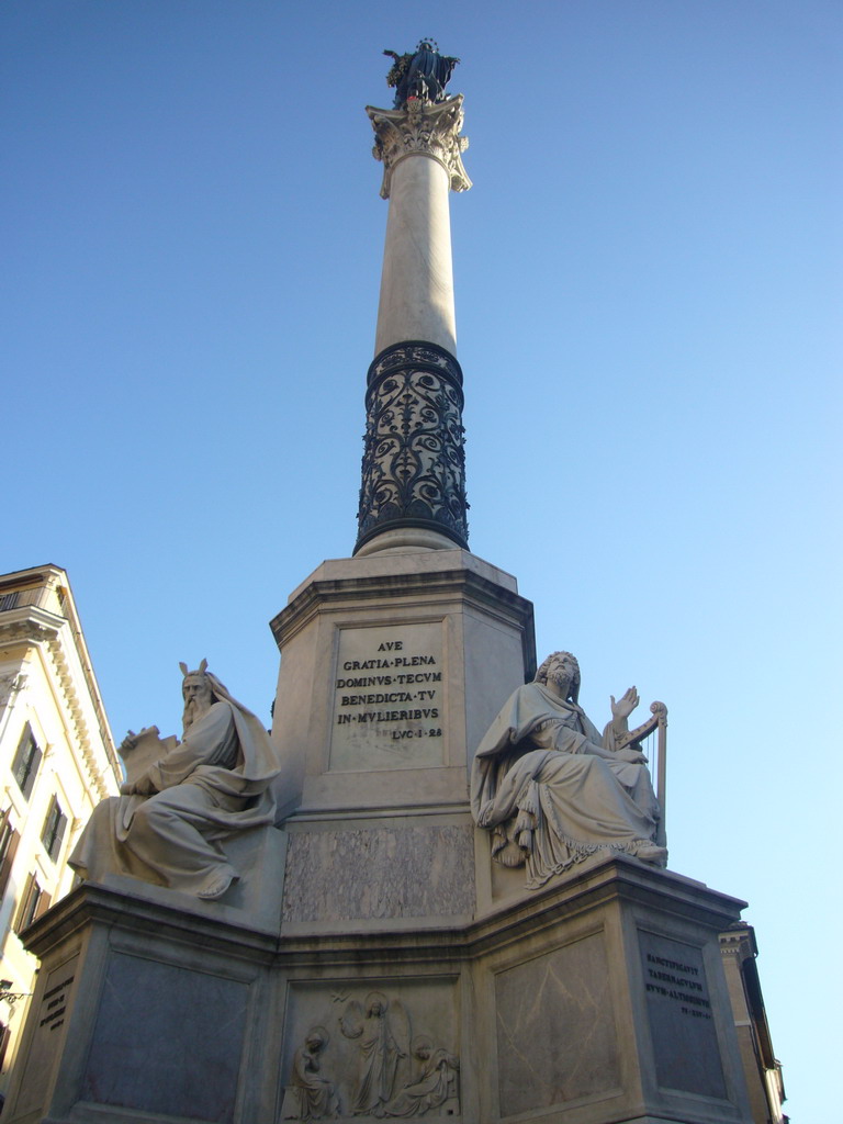 The Column Of The Immaculate Conception at the Piazza di Spagna square