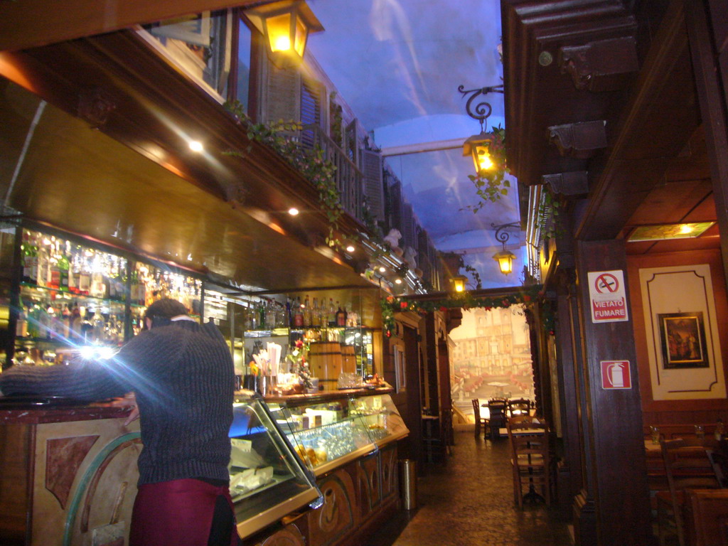 Inside a restaurant at the Piazza di Spagna