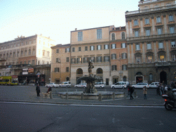 The Triton Fountain (Fontana del Tritone) at the Piazza Barberini square