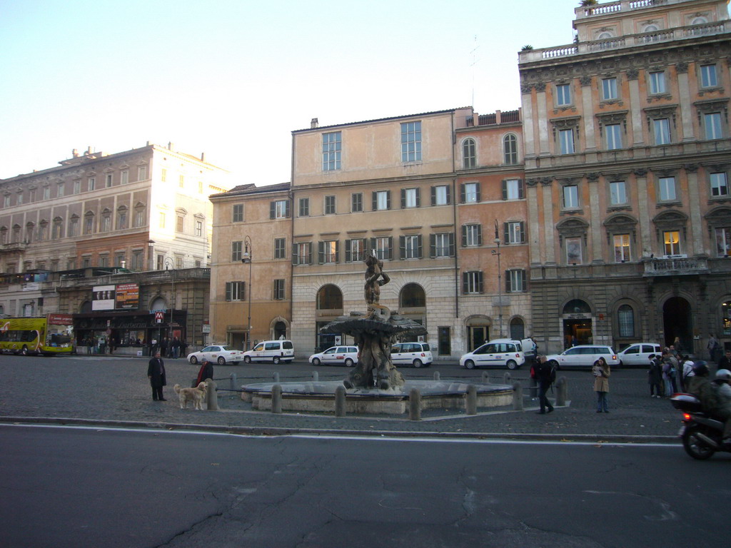 The Triton Fountain (Fontana del Tritone) at the Piazza Barberini square